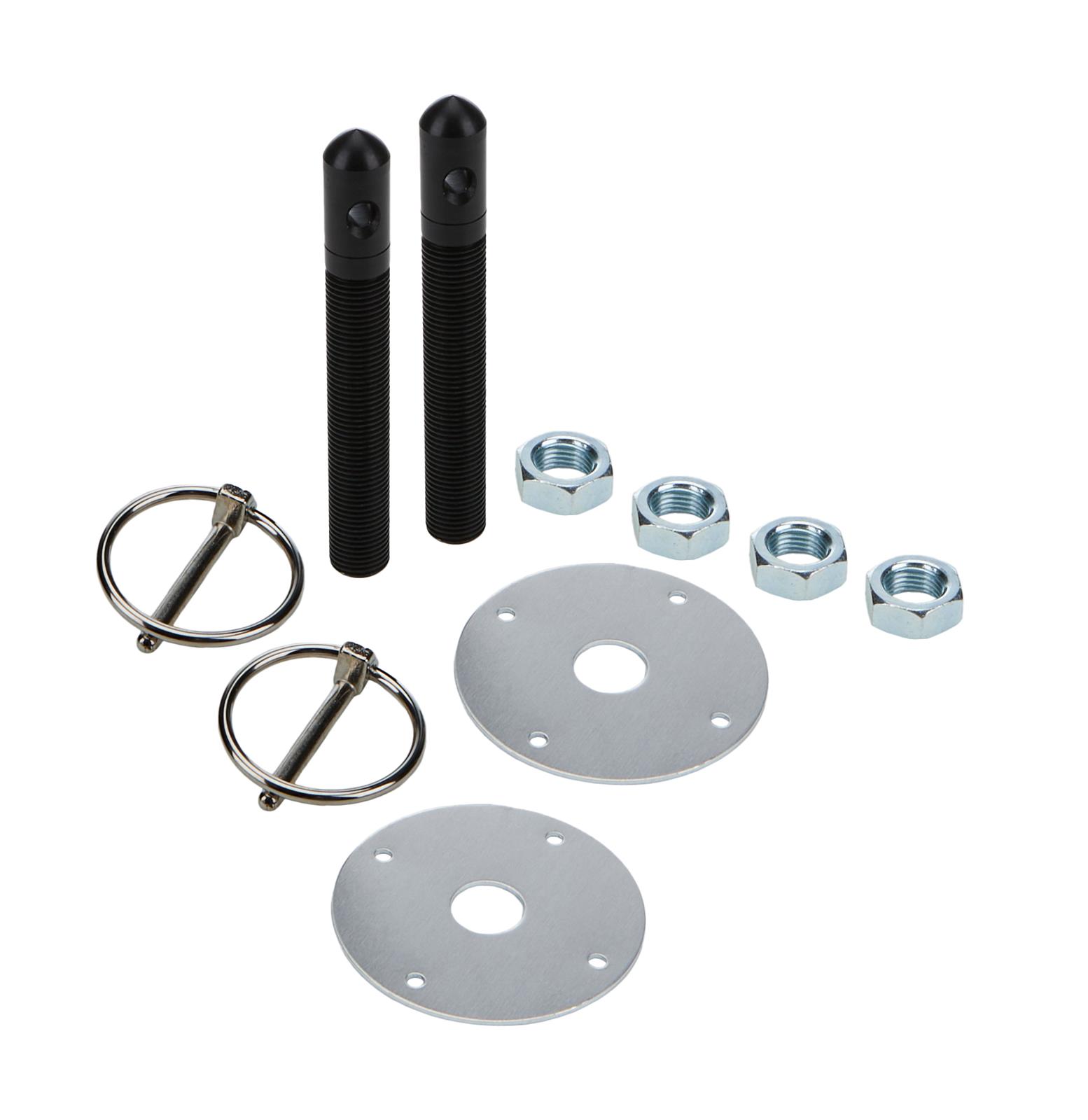 Allstar Performance Hood Pins ALL18497 Aluminum Pin Kit 1/2" with 3/16 Clips Black