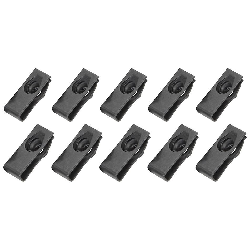Allstar Performance Body Bolt Clips ALL18564 Fasteners, Clip, Steel, Black Oxide, 1/4-20 in. Thread Size, Set of 10