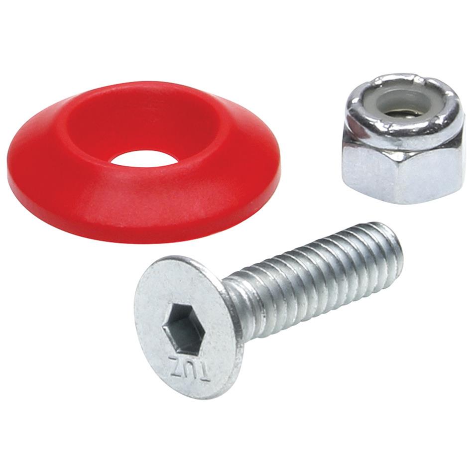 Allstar Performance Countersunk Bolt Kits ALL18682 Body Fasteners, Plastic Kit 1/4 in x 1 in, Red