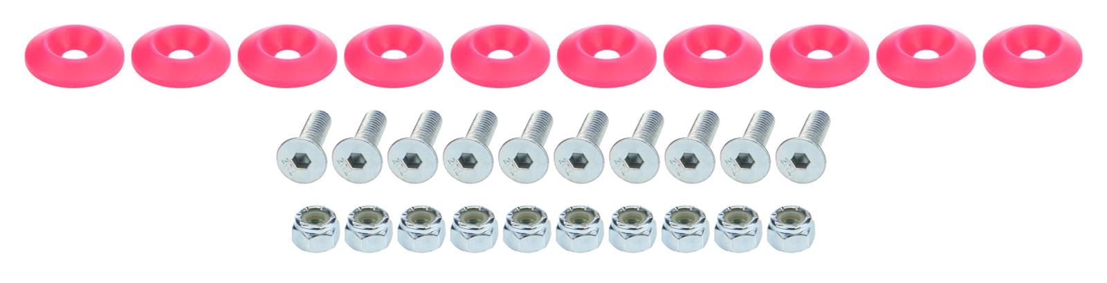 Allstar Performance Body Fasteners ALL18686 Hardware, Countersunk Bolt Kit Pink 10pk