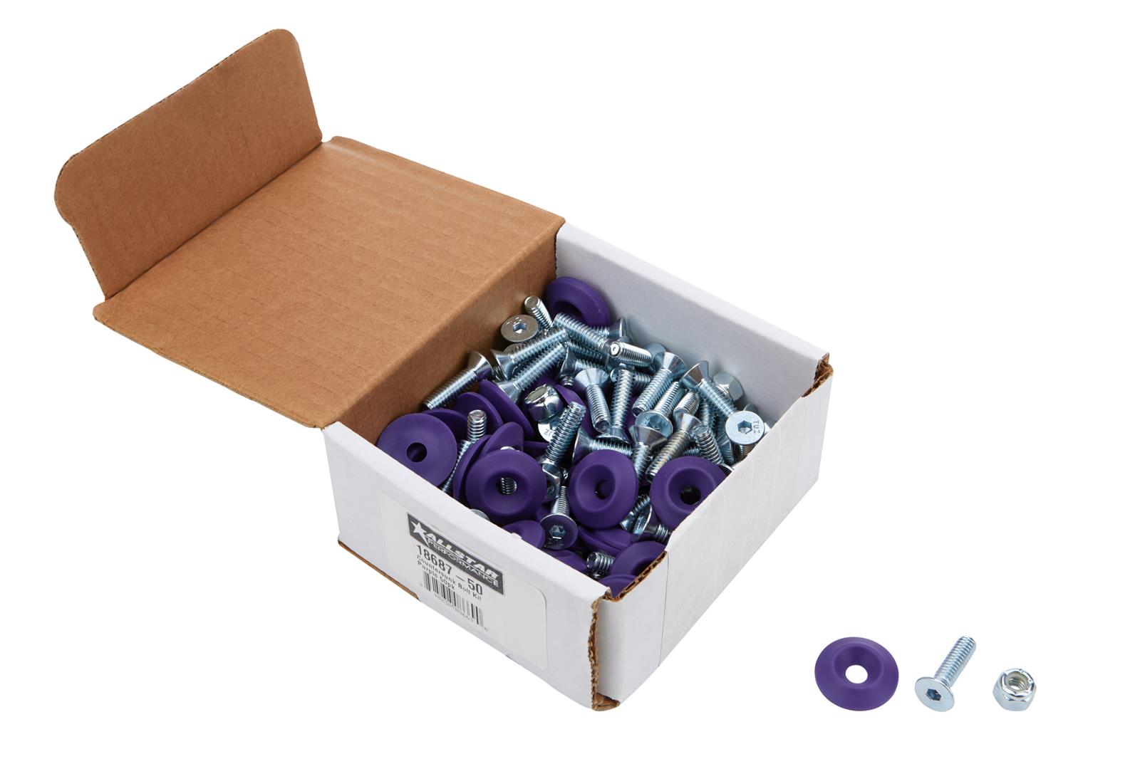 Allstar Performance Body Fasteners ALL18687-50 Hardware, Countersunk Bolt Kit Purple 50pk