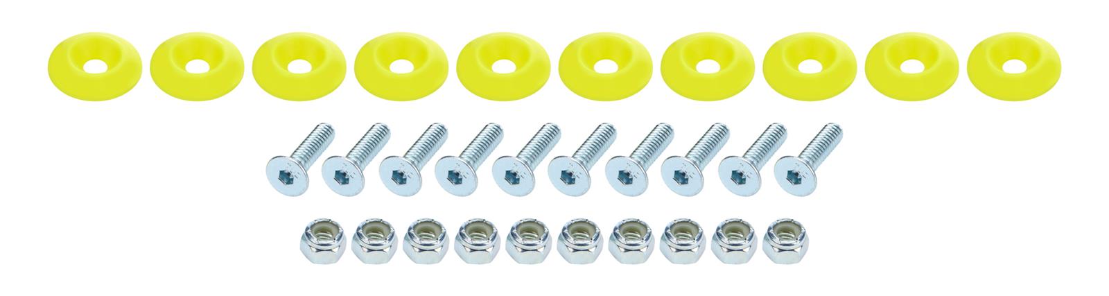 Allstar Performance Countersunk Bolt Kits ALL18688 Hardware, Kit Fluor Yellow 10pk