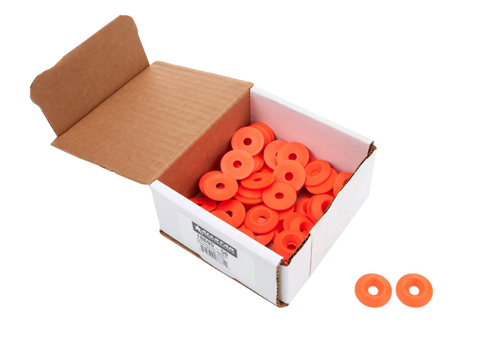 Allstar Performance Countersunk Washers ALL18699-50 Hardware, Washer Fluorescent Orange 50pk