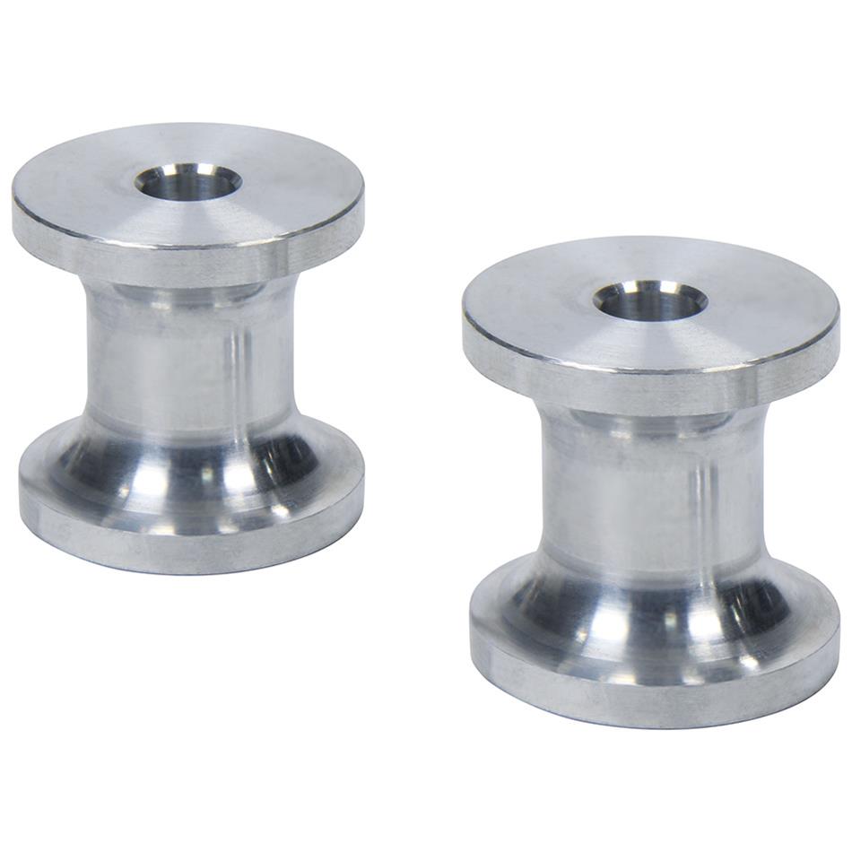 Allstar Performance Hourglass Spacers ALL18804 Spacers, Spacers, Aluminum, Natural, 1/4 in. I.D. X 1 in. O.D. X 1 in., Pair