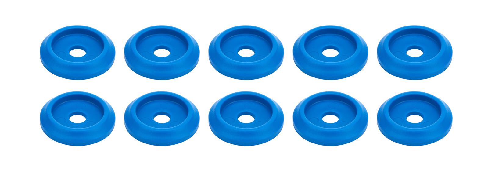 Allstar Performance Countersunk Washers ALL18848 Washers, Countersunk, Plastic, Blue, 0.250 in. I.D., 1.25 in. O.D., Set of 10