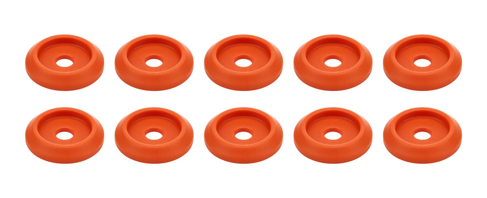 Allstar Performance Countersunk Washers ALL18849 Washers, Countersunk, Plastic, Orange, 0.250 in. I.D., 1.25 in. O.D., Set of 10
