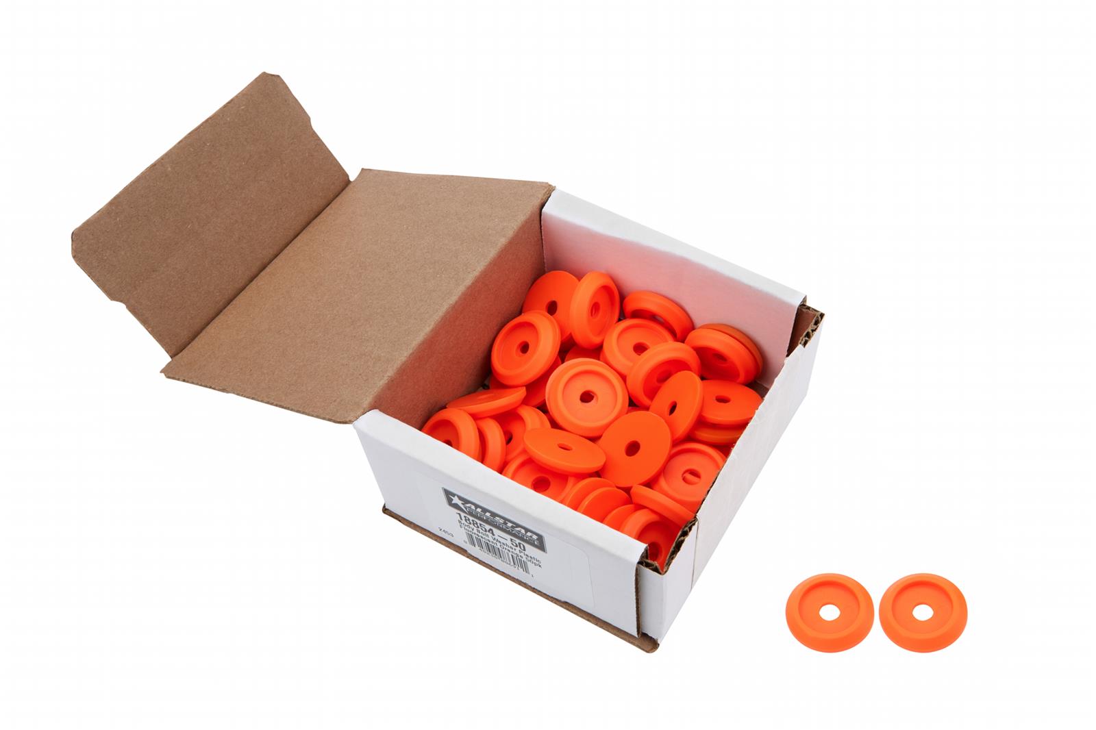 Allstar Performance Washers ALL18854-50 Hardware, Body Bolt Washer Plastic Fluor Orange 50pk