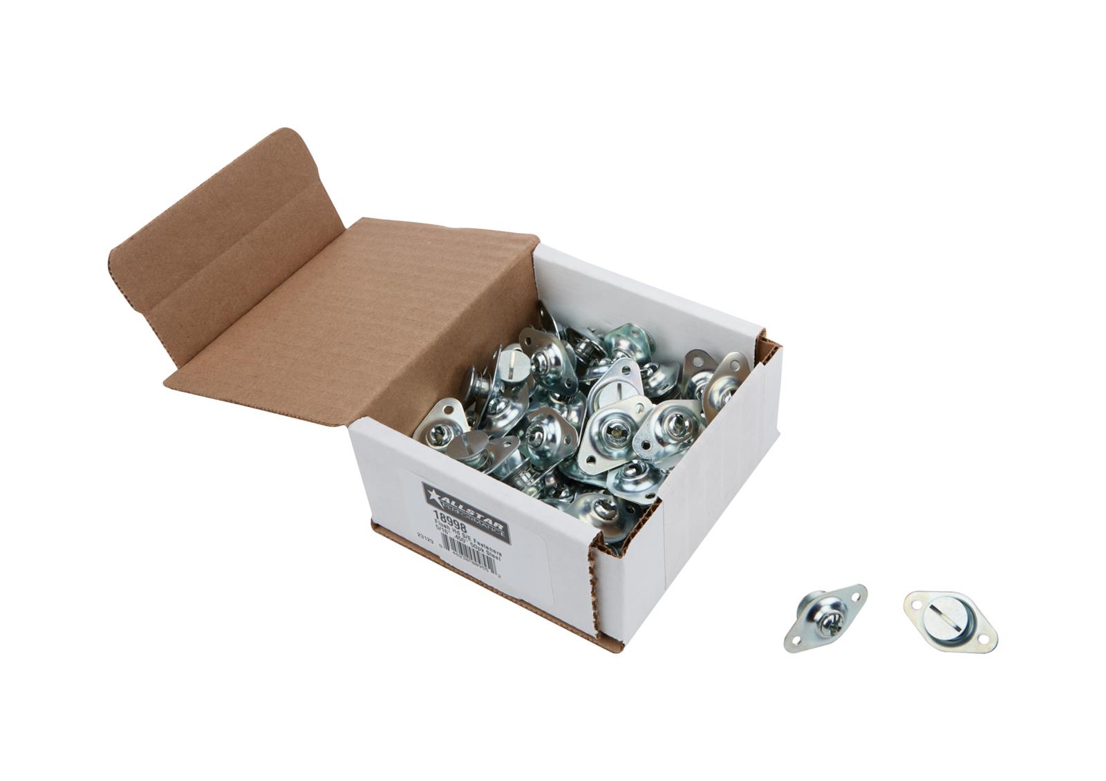 Allstar Performance Flush Head Self-Ejecting Button Fasteners ALL18998 Quick Fasteners, Button, Complete, Slotted, Steel, Cadmium Plated, 5/16 in. Shank Diameter, 0.450 in. Length, Set of 50