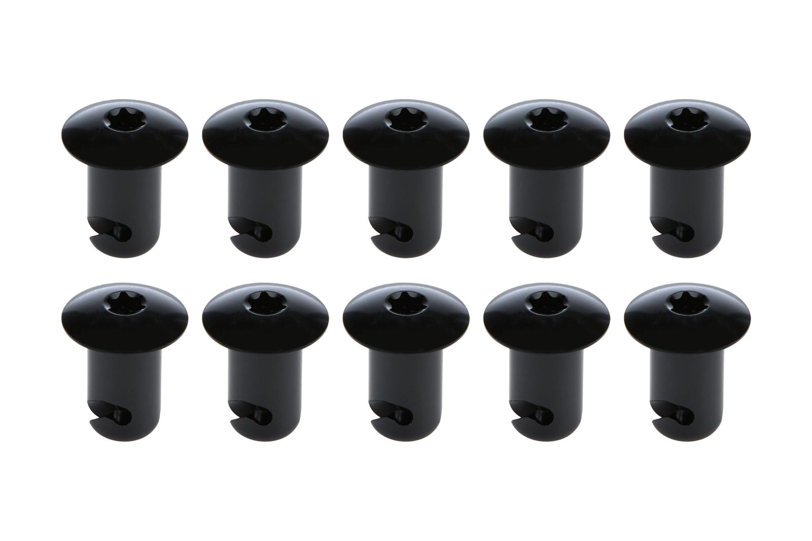 Allstar Performance Oval Head Button Fasteners ALL19073 Quick Fasteners, Fasteners, Torx Head, Aluminum, Black, 0.44 in. Shank Diameter, 0.50 in. Shank Length, Set of 10