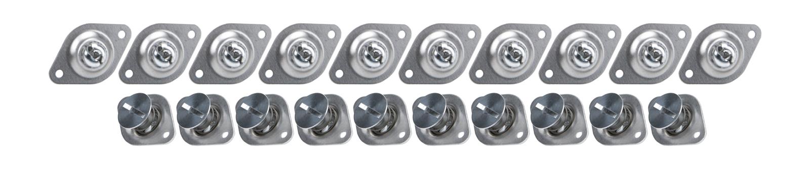 Allstar Performance Flush Head Self-Ejecting Button Fasteners ALL19110 Quick Fasteners, Complete Fastener, Steel, Cadmium Plated, Self-Ejecting, Slotted, 0.550 in., Set of 10