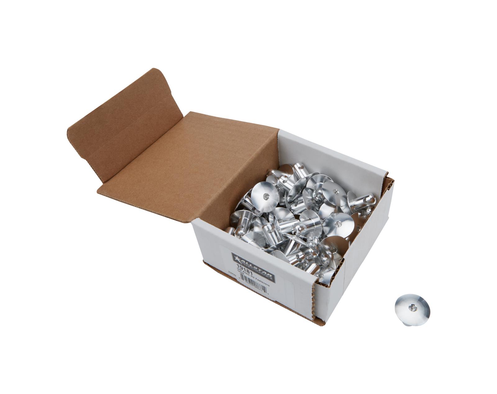 Allstar Performance Oversized Oval Head Button Fasteners ALL19181 Quick Fasteners, Button, Allen Head, Aluminum, Cadium Plated, 0.44 in. Shank Diameter, 0.50 in. Shank Length, Set of 50