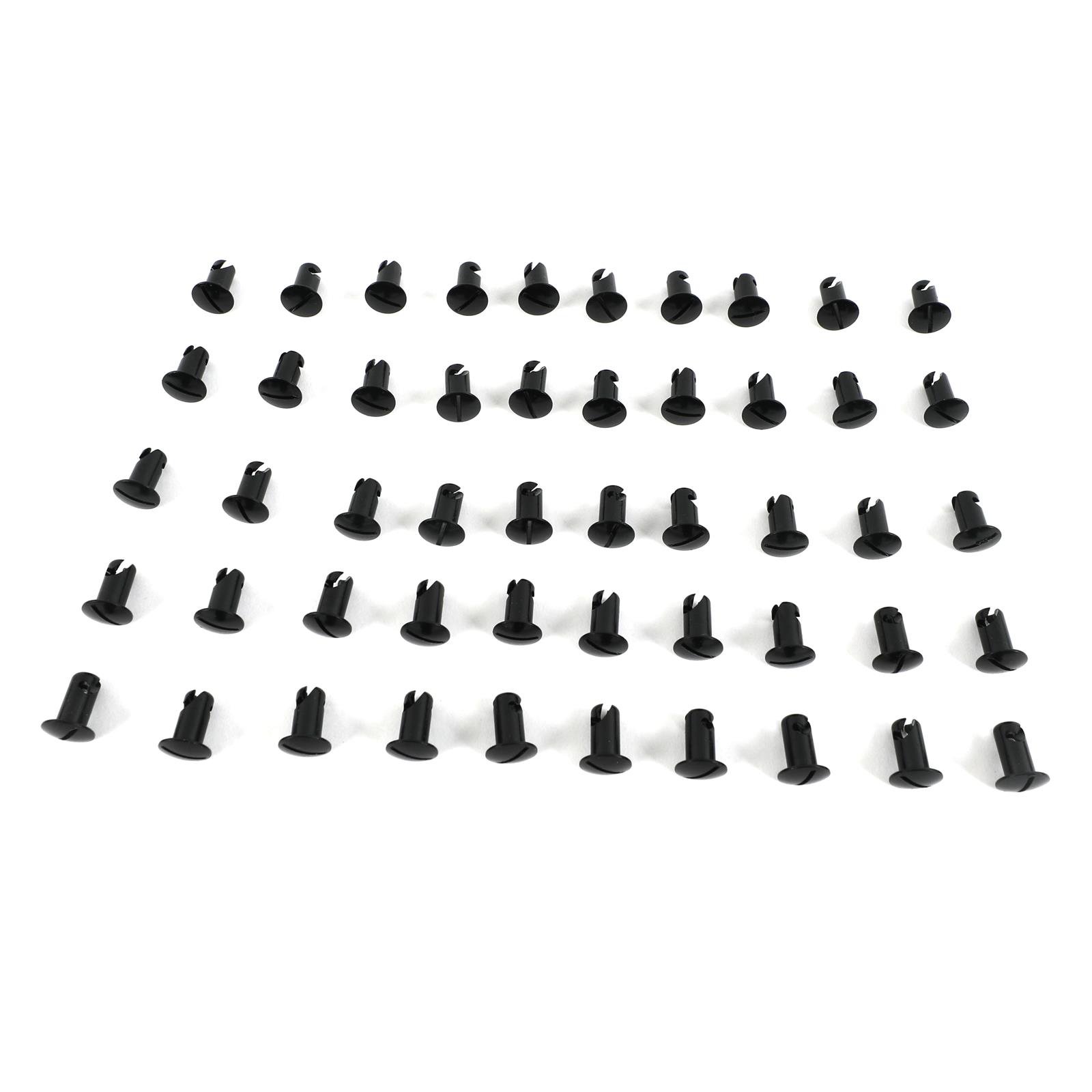 Allstar Performance Oval Head Button Fasteners ALL19225 Quick Fasteners, Fasteners, Slotted Head, Steel, Black, 0.25 in. Shank Diameter, 0.40 in. Shank Length, Set of 50