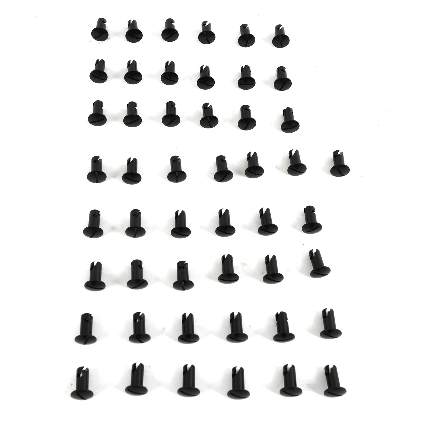 Allstar Performance Oval Head Button Fasteners ALL19279 Quick Fasteners, Fasteners, Slotted Head, Aluminum, Black, 0.31 in. Shank Diameter, 0.50 in. Shank Length, Set of 50