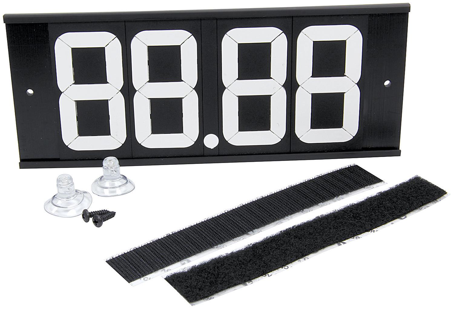 Allstar Performance ET Dial-In Boards ALL23293 Board, 4 Digits, with Velcro®/Suction Cup Mount, Black with White Numbers, Each