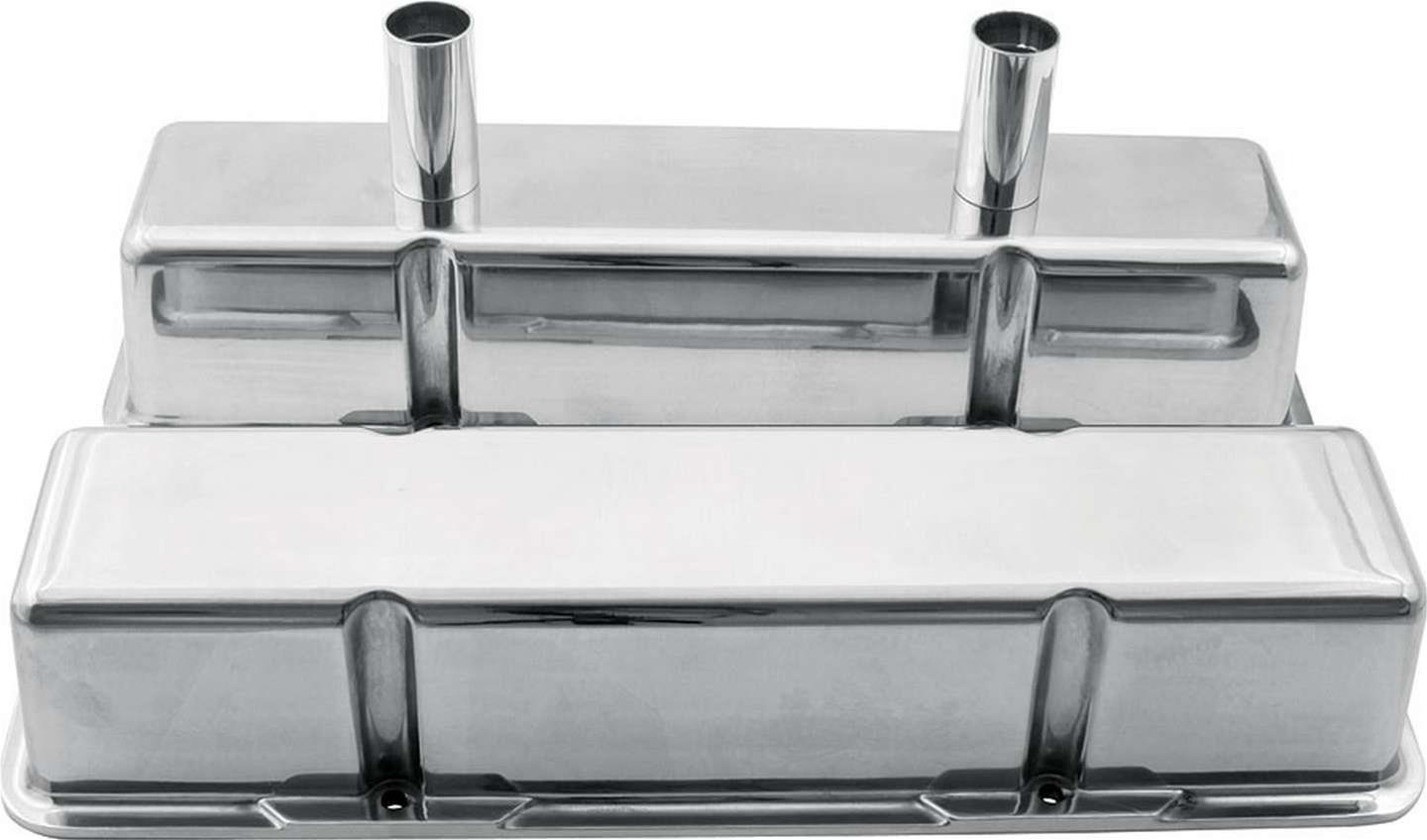 Allstar Performance Cast Aluminum Valve Covers ALL26139 Covers, Circle Track, Tall, Aluminum, Polished, Plain, Chevy, Small Block, Pair