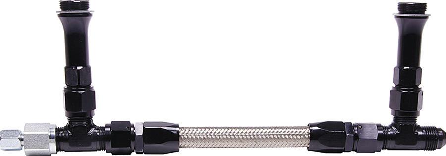 Allstar Performance Fuel Lines ALL26169 Line, Stainless Steel, Natural, Braided Flex Line, Holley, Willy's, Male Threads, -8 AN Inlet, Each