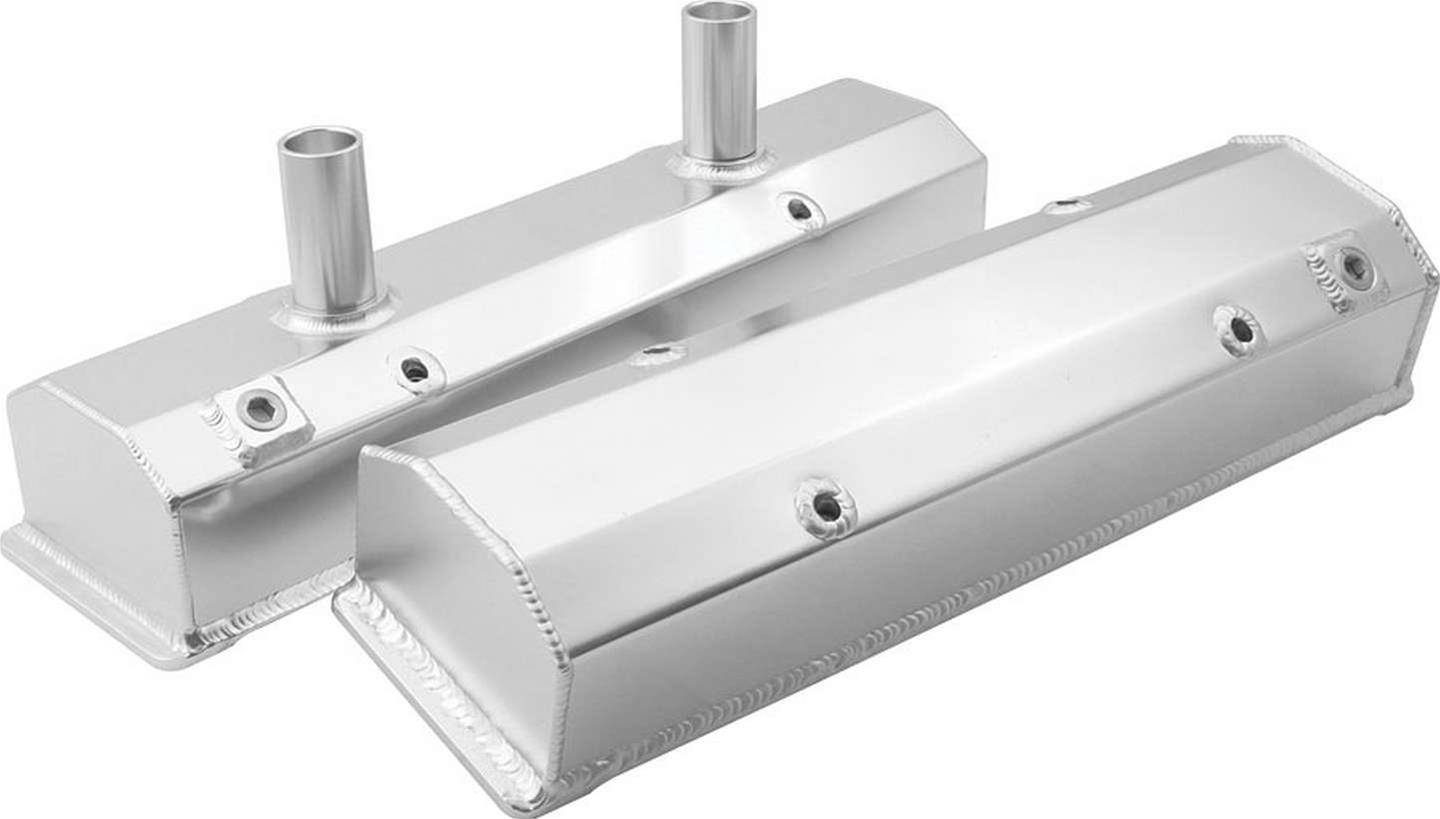 Allstar Performance Fabricated Aluminum Valve Covers ALL26171 Covers, Tall, Aluminum, Natural, Plain, Chevy, Small Block, Pair