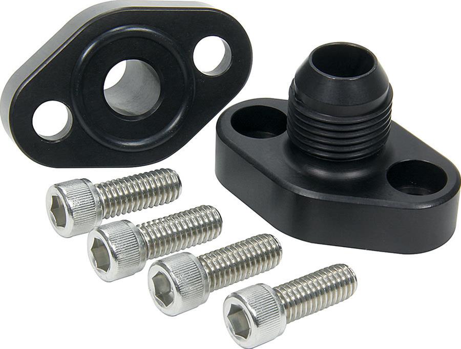 Allstar Performance Water Pump Adapters ALL31150 Fitting, Port Adapter, Straight, O-Ring, SBC to -12AN Male, Aluminum, Black Anodized, Pair