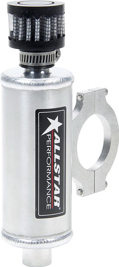 Allstar Performance Mini Breather Tanks ALL36140 Oil Tank, Round, Aluminum, Natural, Universal, Each