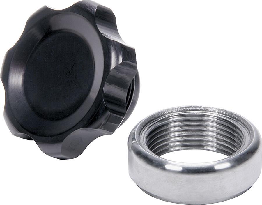 Allstar Performance Fill Plug Kits ALL36167 Cap Kits, 1-1/2 in.-12 Thread, Weld-on, Steel Bung, Aluminum Cap, Black Anodized, 1 1/2-12 in. Thread Size, Kit