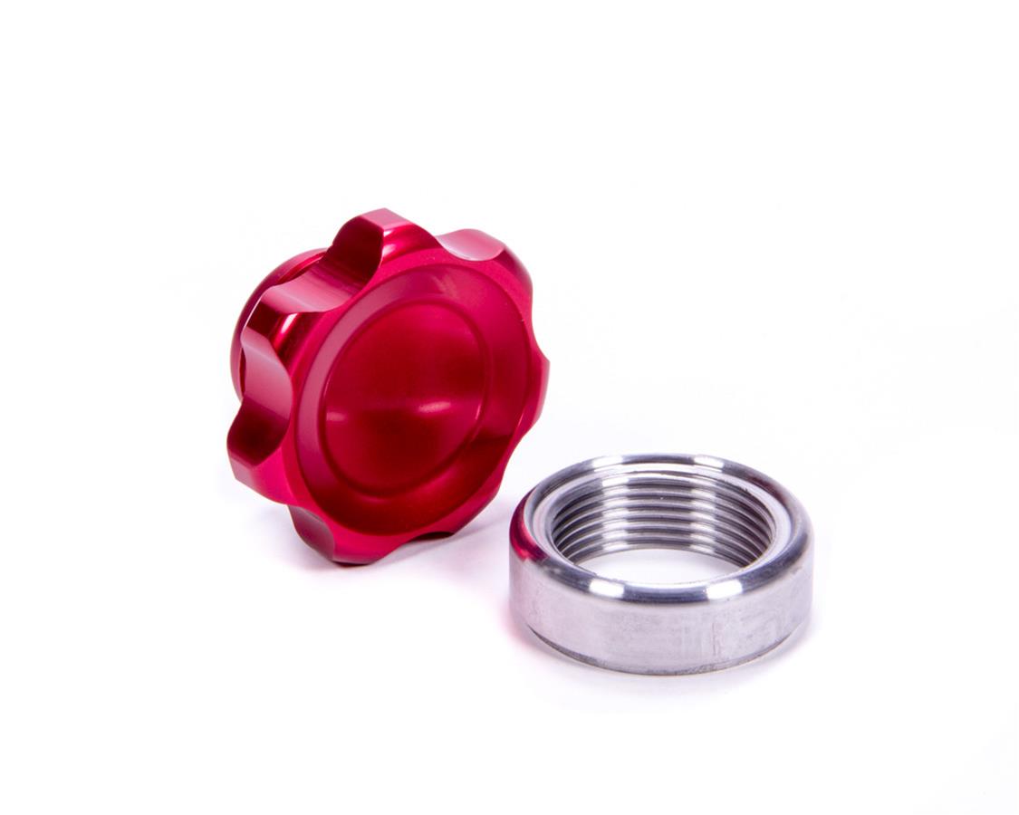 Allstar Performance Fill Plug Kits ALL36168 Kit, 1 1/2 in. -12, Billet Aluminum Cap, Weld-On, Red Anodized, 1.500 in. Diameter Cap, Kit