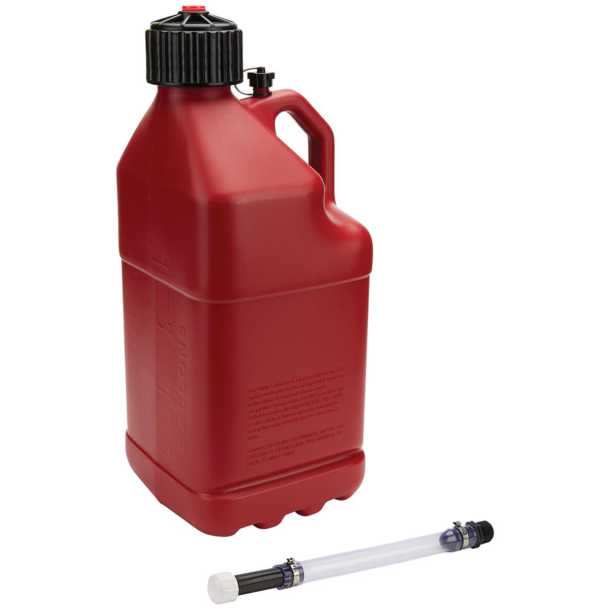 5 Gallons Allstar Performance Gallon Square Utility Jug ALL40121 Jug, Square, 5.0 Gallons, Vented, Plastic, Red, Each