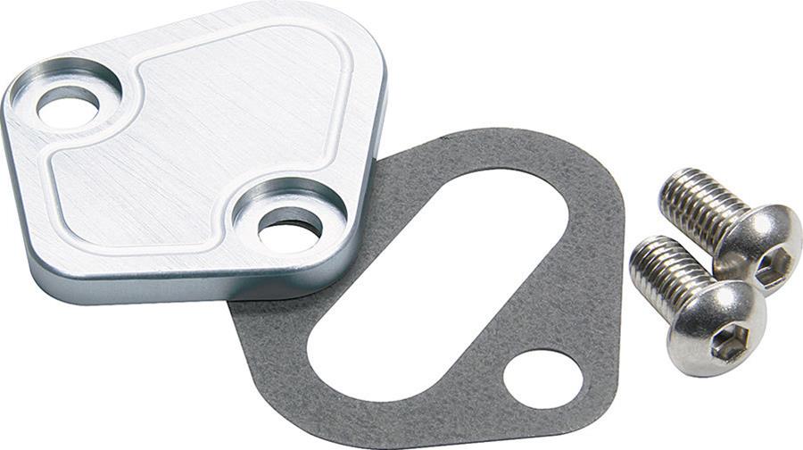 Allstar Performance Billet Aluminum Fuel Pump Block-Off Plates ALL40304 Plate, Aluminum, Clear, Chevy, Ford Except 351C/M/400, Mopar, Each