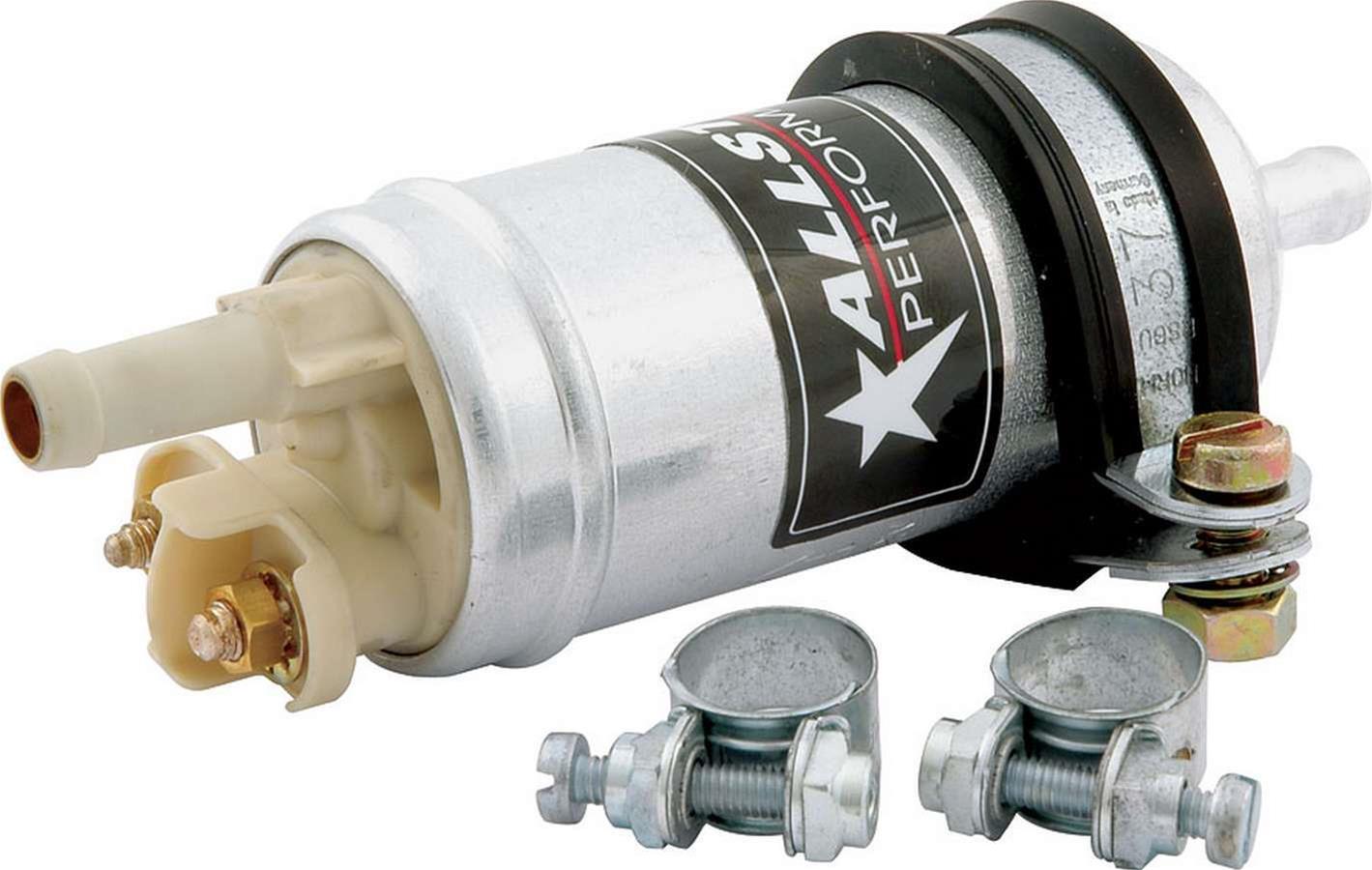 Allstar Performance Electric Fuel Pumps ALL40320 Pump, Electric, Compact, External, Inline, Gasoline, 12 V, 18 GPH, 5.5 psi Maximum, Universal, Each