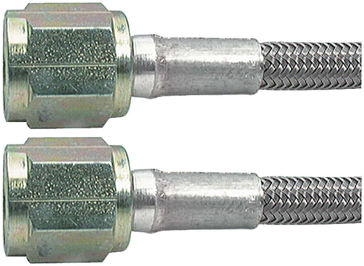Allstar Performance Braided Steel Lines ALL46310-18 Brake Lines, Stainless Steel, -4 AN, Straight, Female Threads, 18.00 in. Length, Each