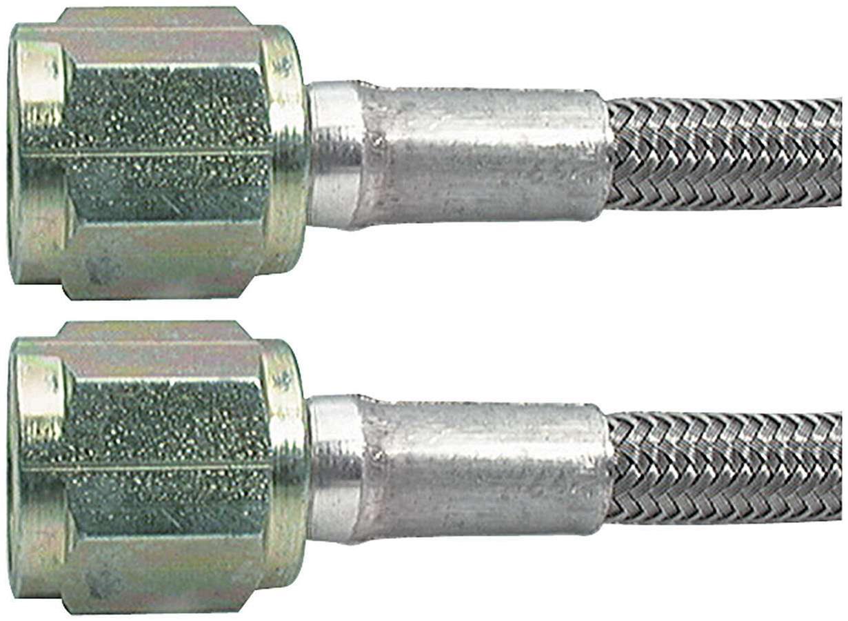 Allstar Performance Braided Steel Lines ALL46310-42 Brake Lines, Stainless Steel, -4 AN, Straight, Female Threads, 42.00 in. Length, Each
