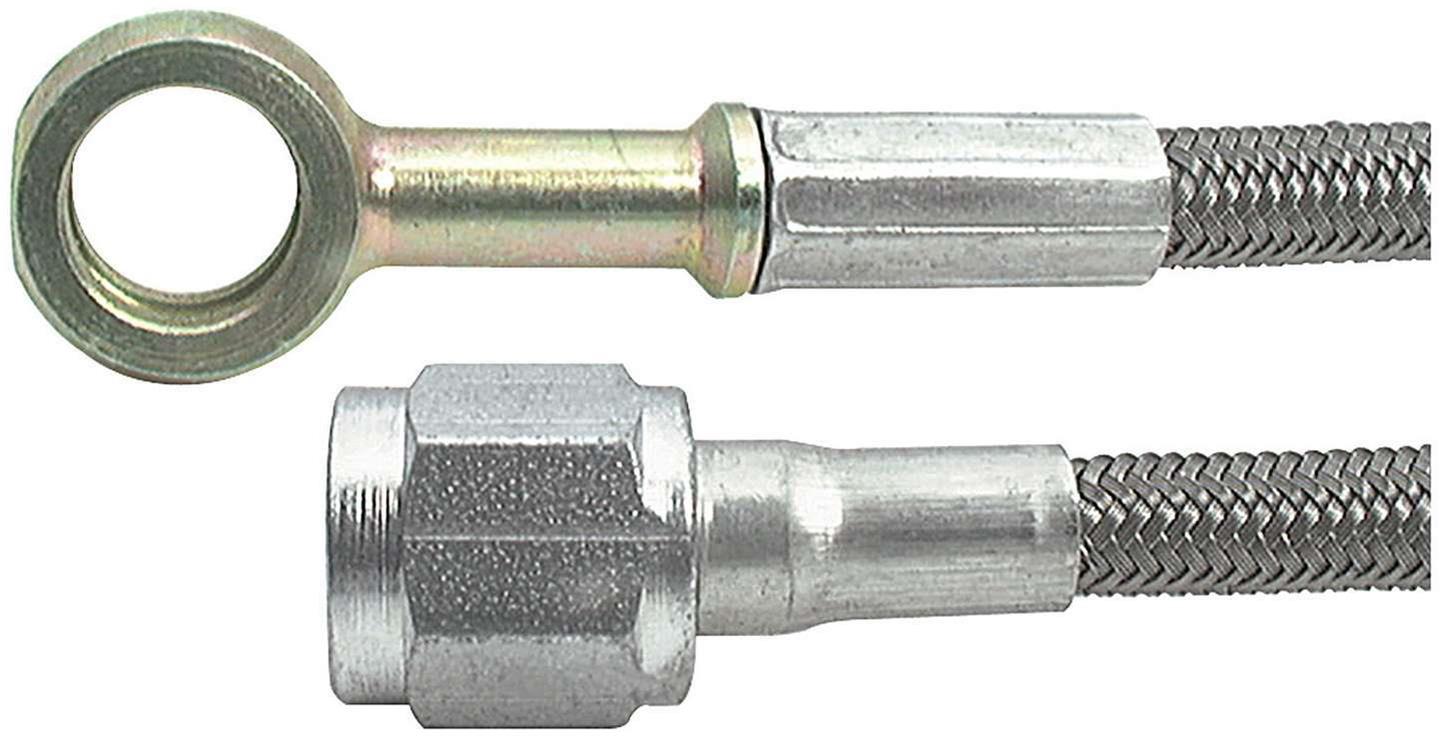 Allstar Performance Braided Steel Lines ALL46340-44 Brake Hoses, Individual, Brake Lines, Assembled, -3 AN Size, Stainless Outer, 44 in. Length, Each