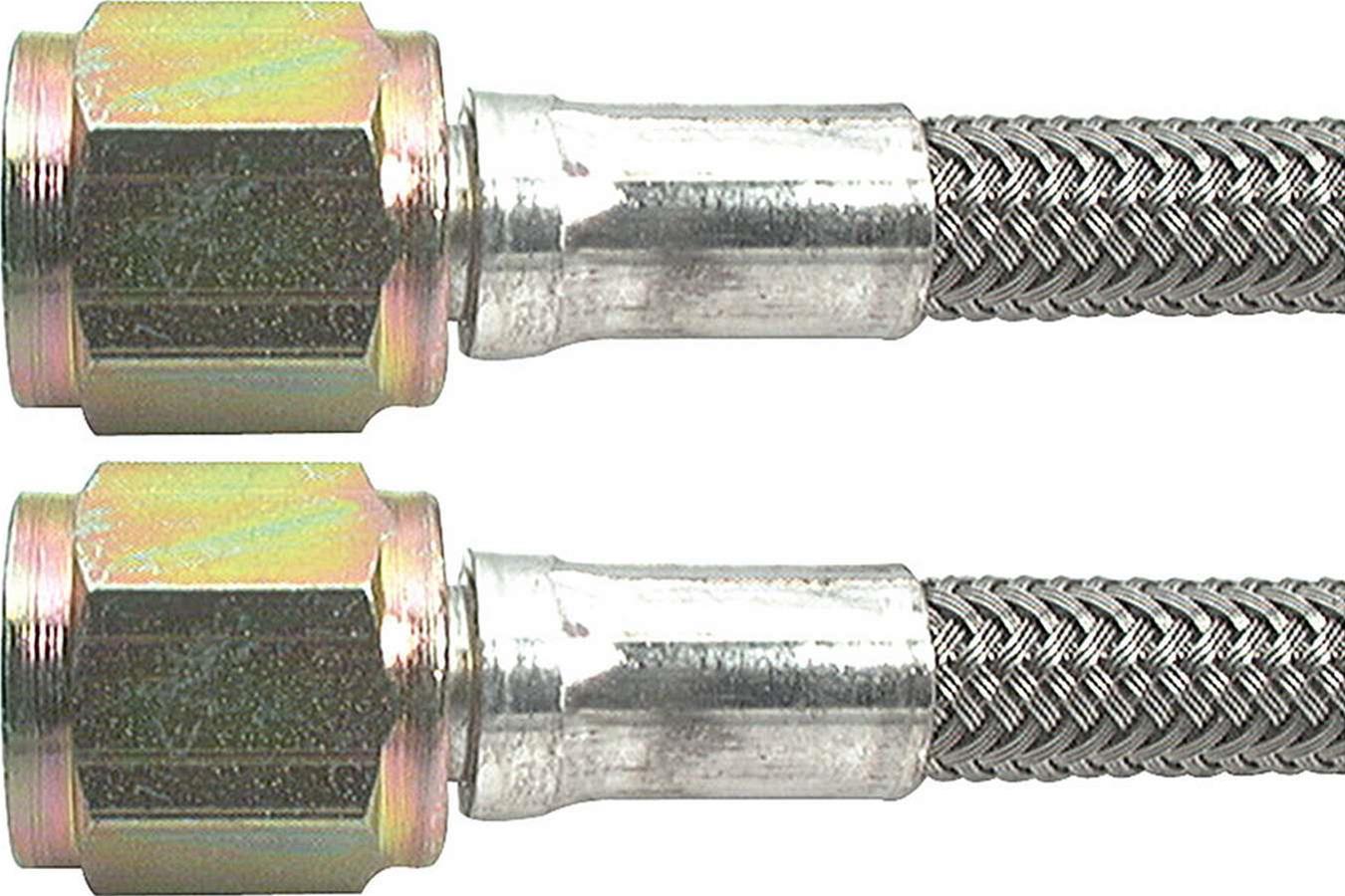 Allstar Performance Braided Steel Lines ALL46400-10 Brake Hoses, Individual, Brake Lines, Assembled, -4 AN, Stainless Outer, Straight -4 AN Female Threads Ends, 10 in. Length, Each