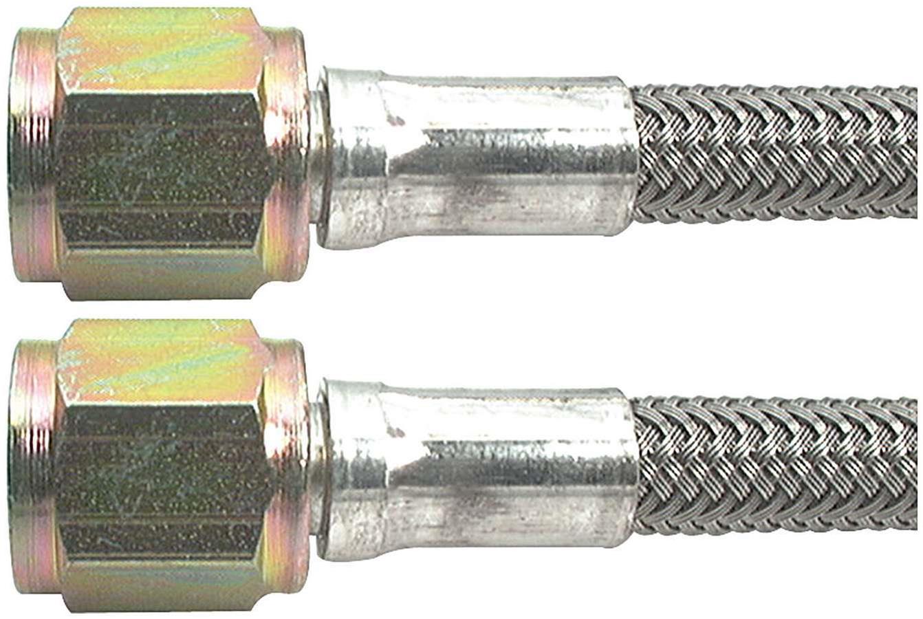 Allstar Performance Braided Steel Lines ALL46400-18 Brake Line, Stainless Outer, -4 AN Female Threads, Straight Ends, 18 in. Length, Each