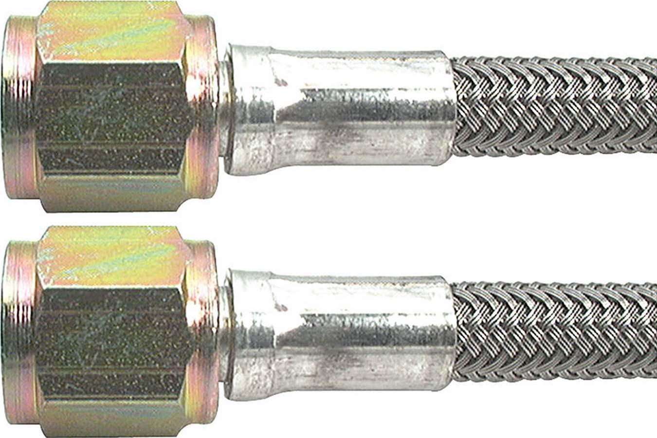 Allstar Performance Braided Steel Lines ALL46400-26 Brake Lines, Stainless Steel, - 4 AN, Straight, Female Threads, 26.00 in. Length, Each