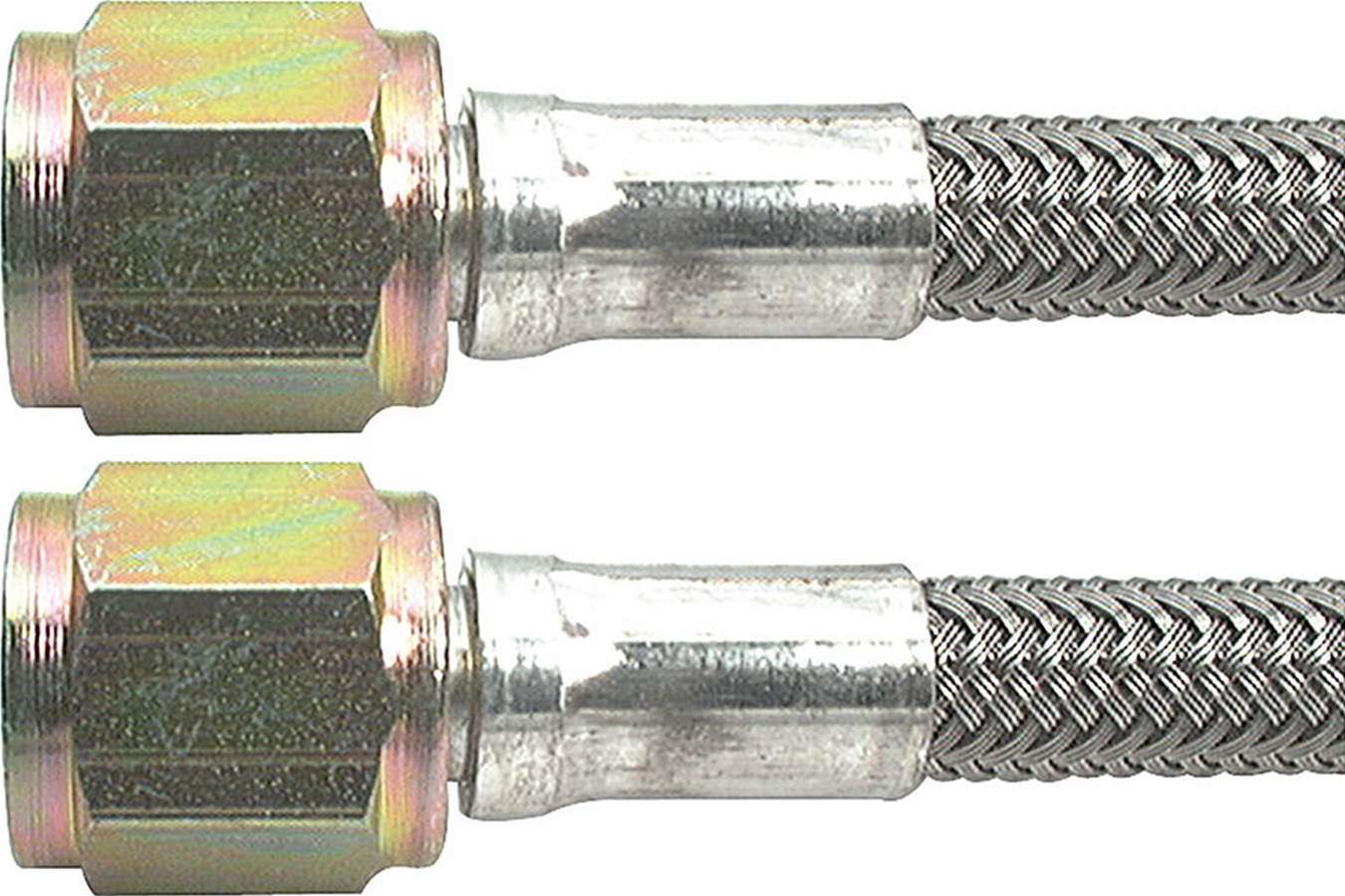 Allstar Performance Braided Steel Lines ALL46400-28 Brake Lines, Stainless Steel, - 4 AN, Straight, Female Threads, 28.00 in. Length, Each