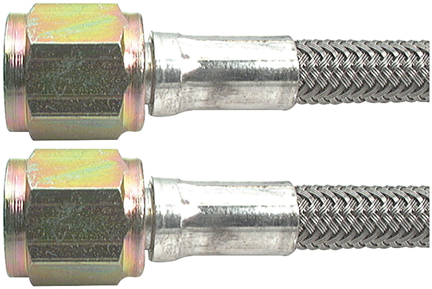 Allstar Performance Braided Steel Lines ALL46400-90 Brake Lines, Stainless Steel, - 4 AN, Straight, Female Threads, 90.00 in. Length, Each