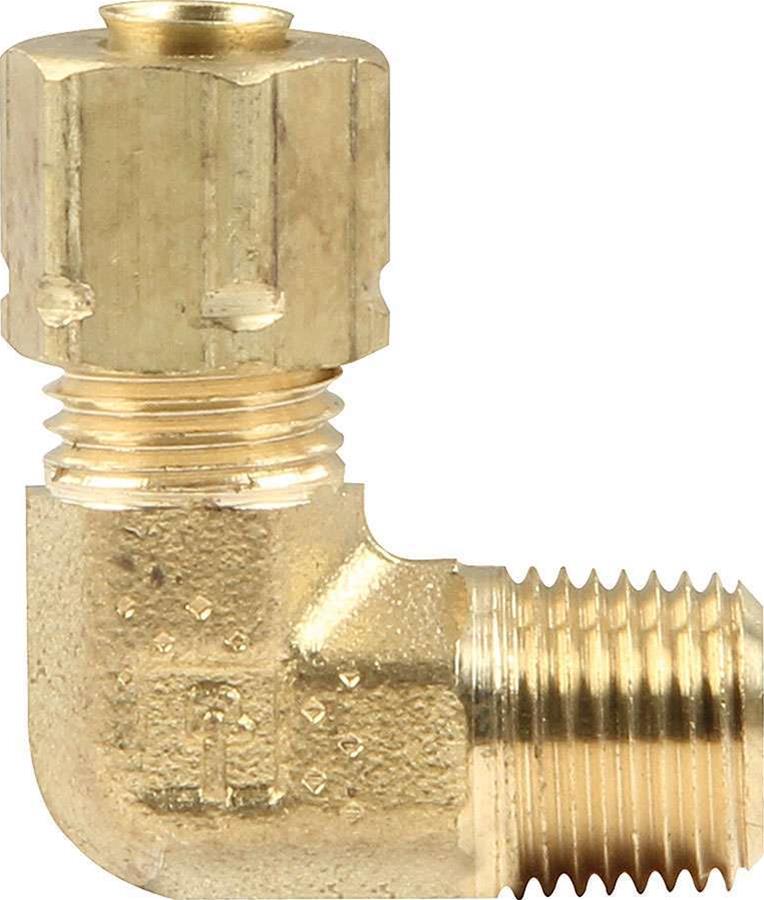 Allstar Performance Nylon Brake Line Fittings ALL48033 Fitting, Brass, 90 Degree, Male 1/8 in. NPT, 3/16 in. Compression, Each