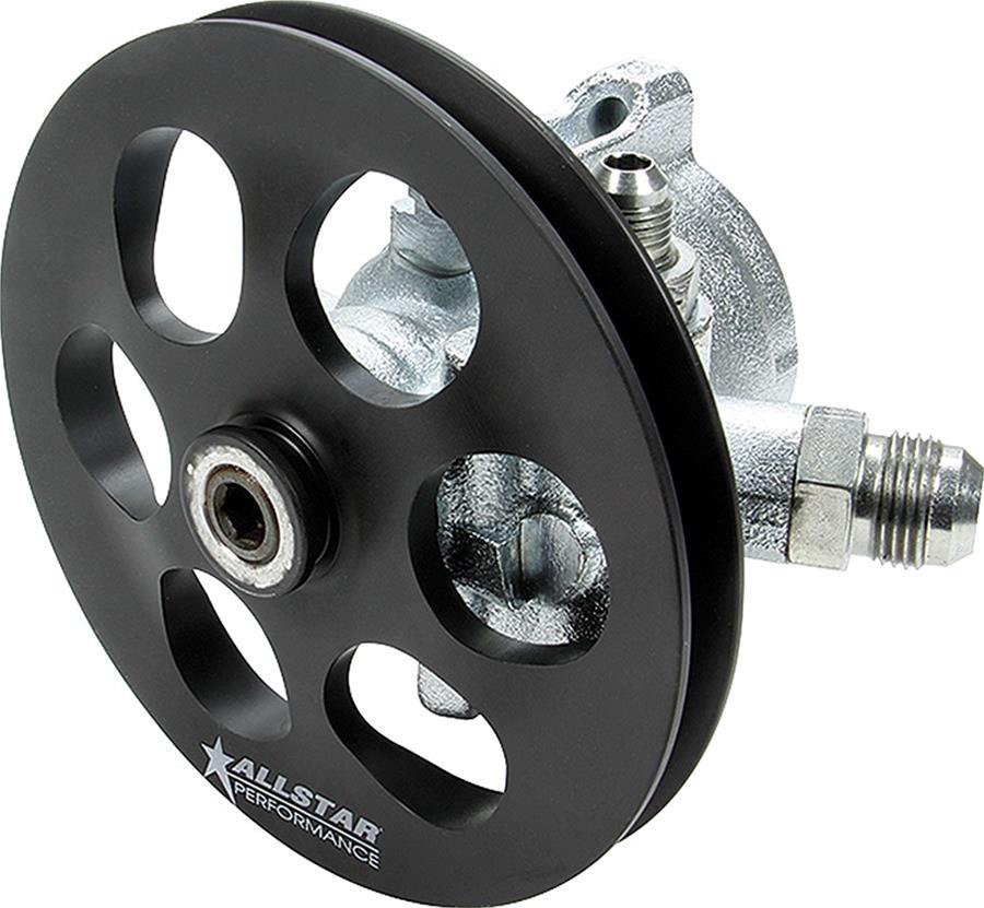 Allstar Performance Power Steering Pumps with Pulley ALL48250 Pump, Includes Press-fit V-Belt Pulley, GM Type 2, -10 AN Inlet, -6 AN Outlet, Each