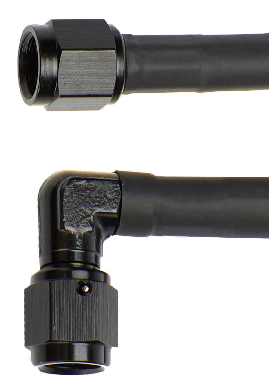 Allstar Performance AN Hose Assemblies ALL48427 Coated Steel Line, #4 Coated Braided Line -4 Straight / -4 90 Degree, 40 in Long