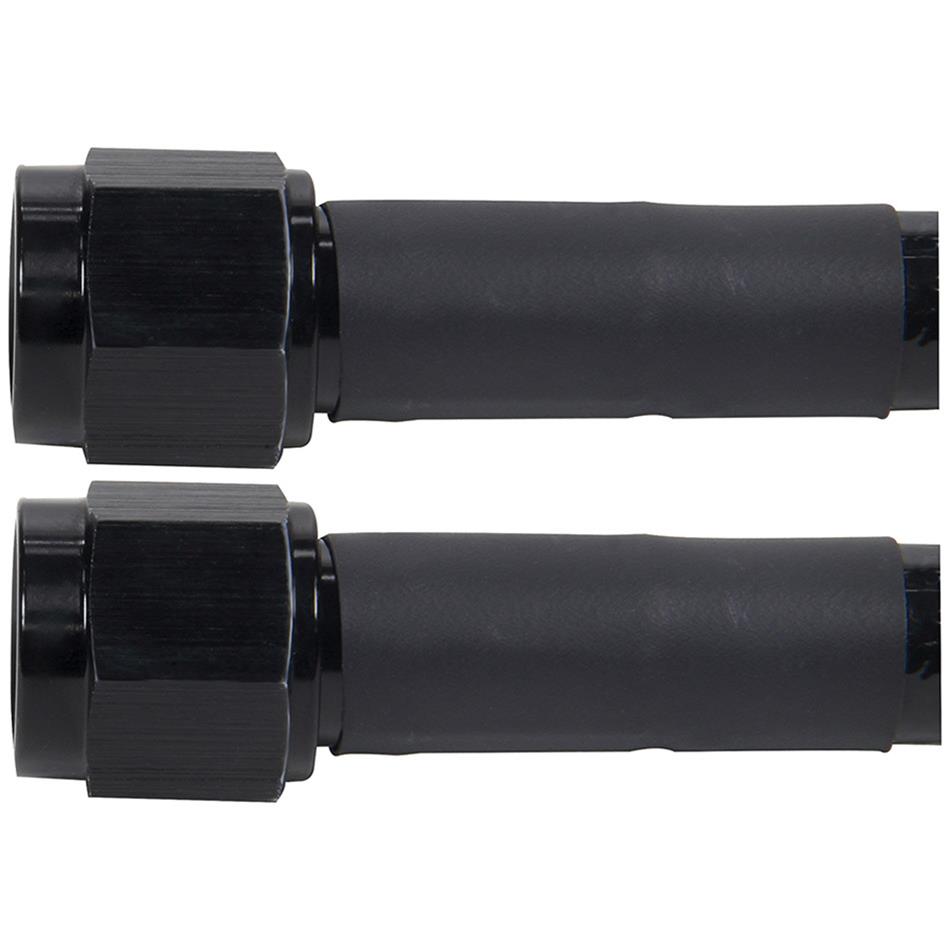 Allstar Performance Coated Stainless Steel Lines ALL48465-12 AN Hose Hose Assemblies, -6 AN Size, Braided Steel, Straight Female Threads Ends, Black Aluminum Fittings, 12 in. Hose Length, Each