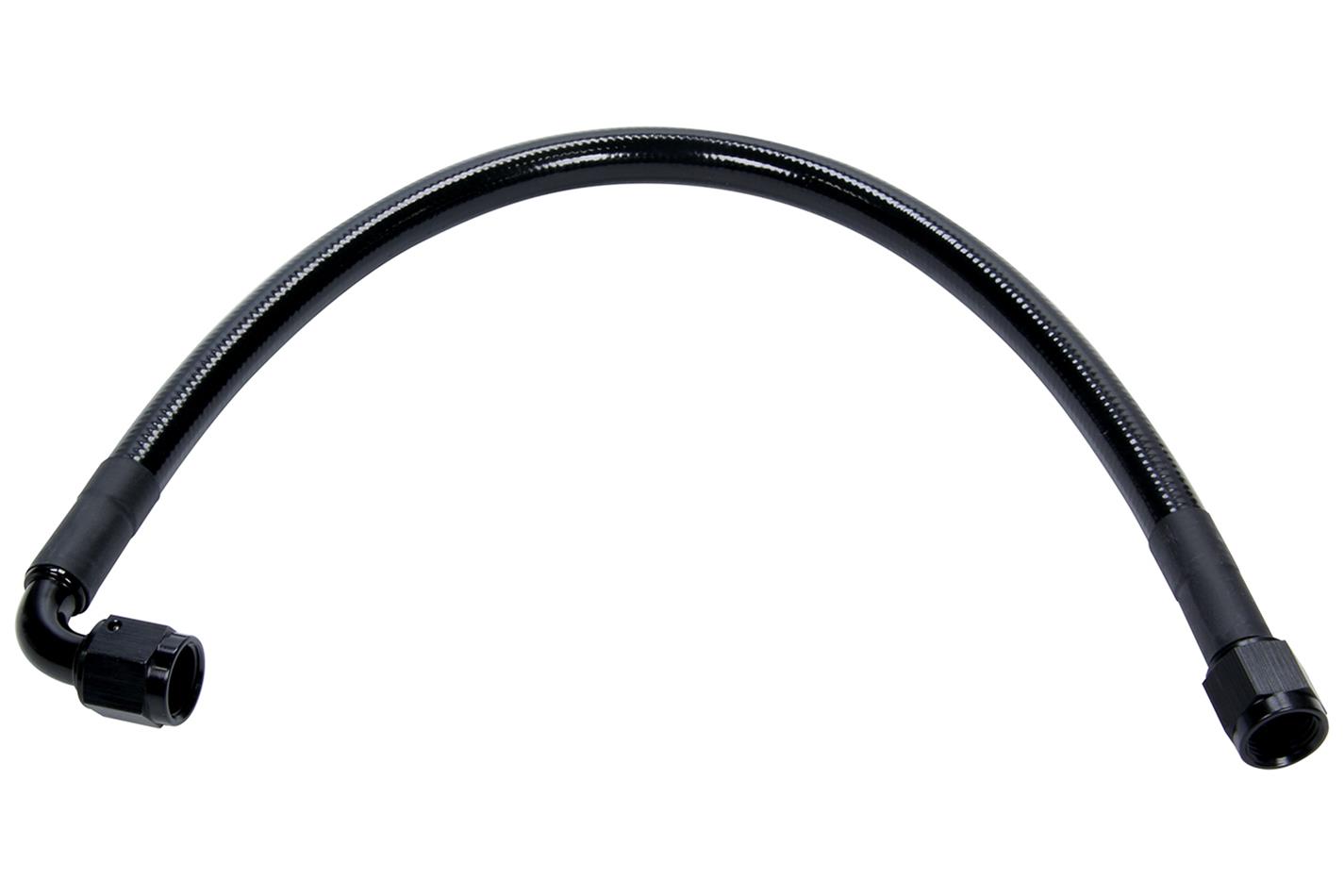 Allstar Performance Coated Stainless Steel Lines ALL48466-24 AN Hose Assemblies, Lines, -6 AN Size and Ends, Straight Female Threads End/90 degree Female Threads End, 24 in. Length, Each