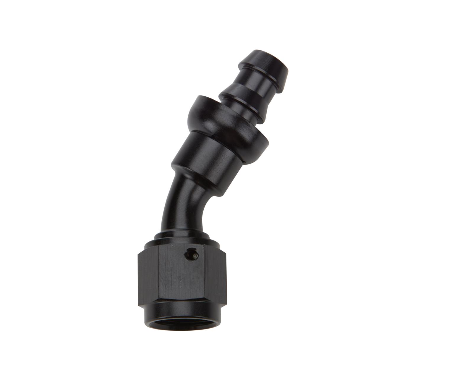 Allstar Performance Hose Ends ALL49422 End Pushlock Black Aluminum 30 Deg Elbow -6