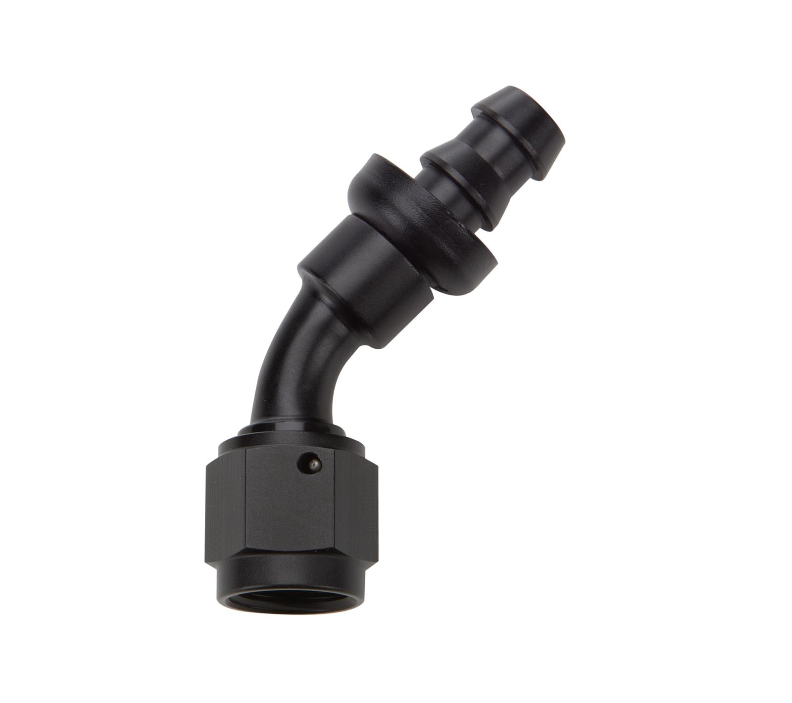 Allstar Performance Hose Ends ALL49432 End Pushlock Black Aluminum 45 Deg Elbow -6