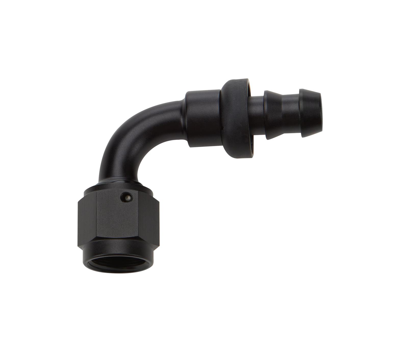 Allstar Performance Hose Ends ALL49452 End Pushlock Black Aluminum 90 Deg Elbow -6
