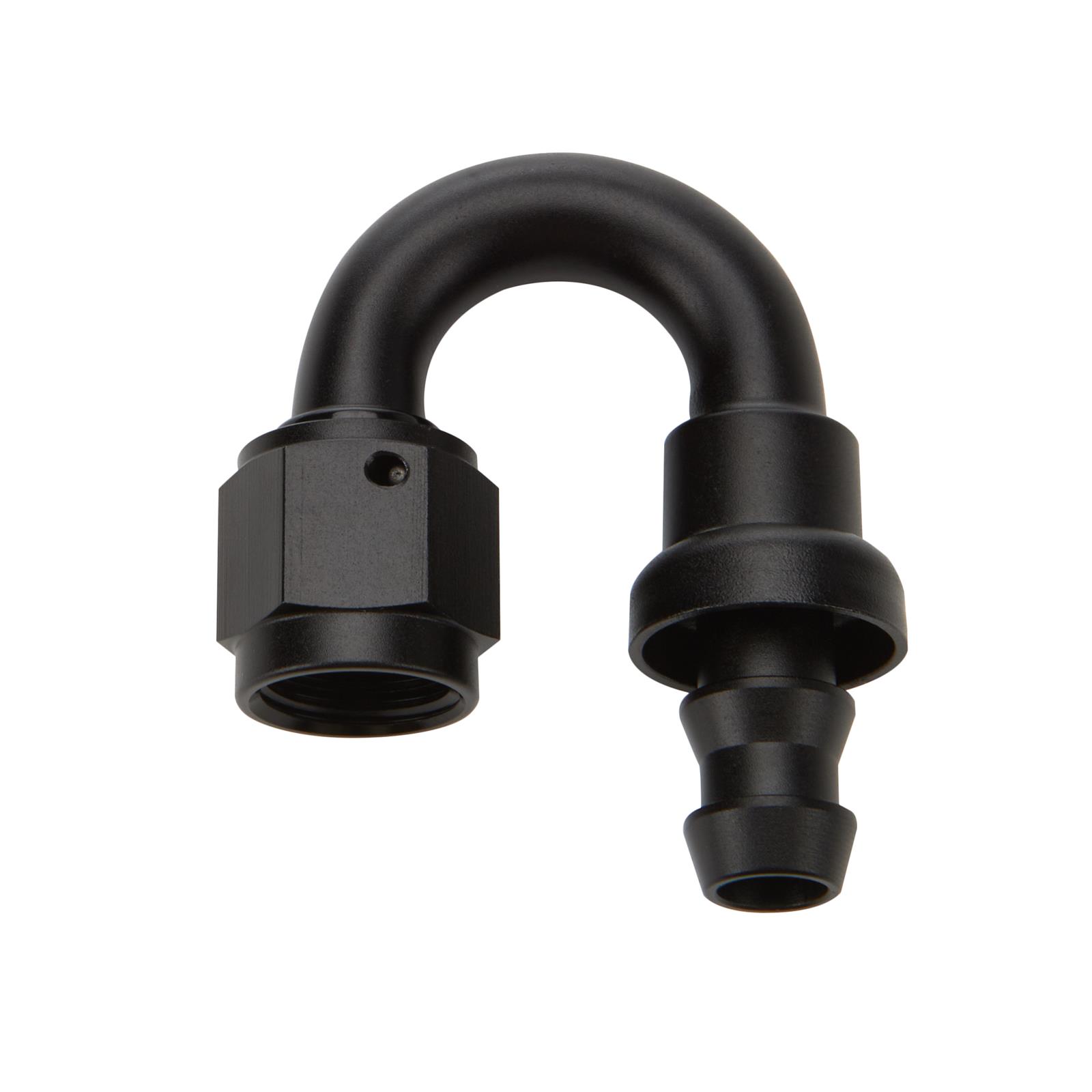 Allstar Performance Hose Ends ALL49483 End Pushlock Black Aluminum 180 Deg Elbow -8