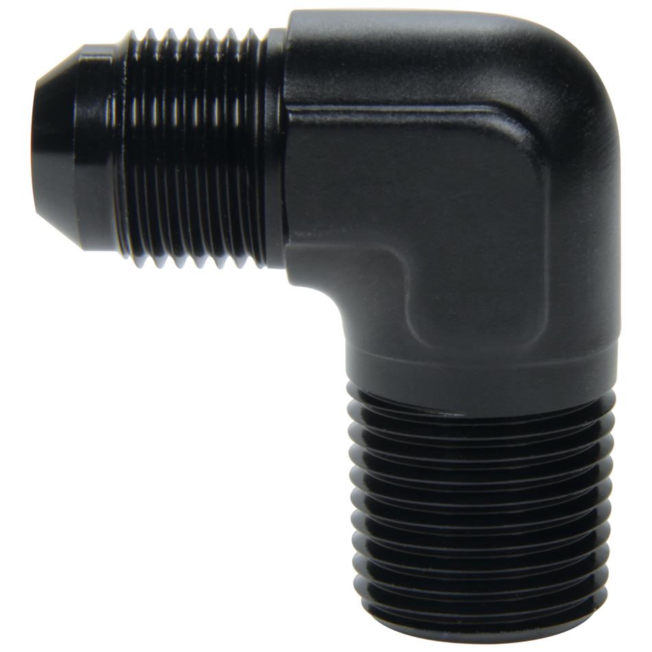 Allstar Performance AN to NPT Adapter Fittings ALL49573 Fitting, Adapter, NPT, 90 Degree, Aluminum, Black Anodized, -8 AN, Male 3/8 in. NPT, Each