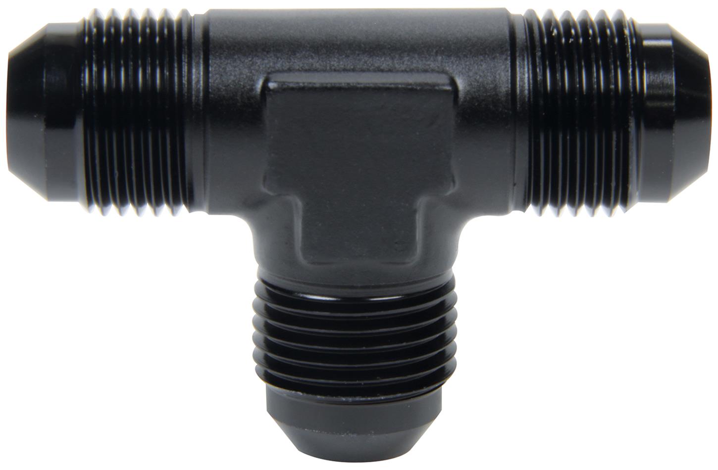 Allstar Performance AN Flare Tee Fittings ALL49643 Fitting, Tee, Aluminum, Black Anodized, -8 AN, Male Threads, Each