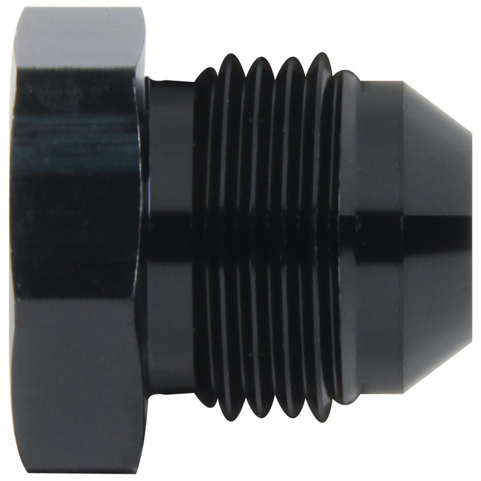 Allstar Performance AN Plug Fittings ALL49681 Fitting, Plug, Aluminum, Black Anodized, Hex, -4 AN, Male Threads, Each