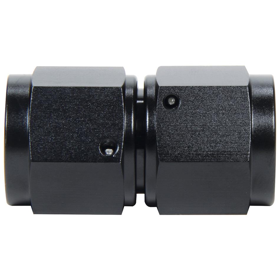 Allstar Performance AN Flare Adapter Fittings ALL49702 Fitting, Adapter, Union, Aluminum, Black Anodized, Straight, Swivel, -6 AN, Female Threads, Each