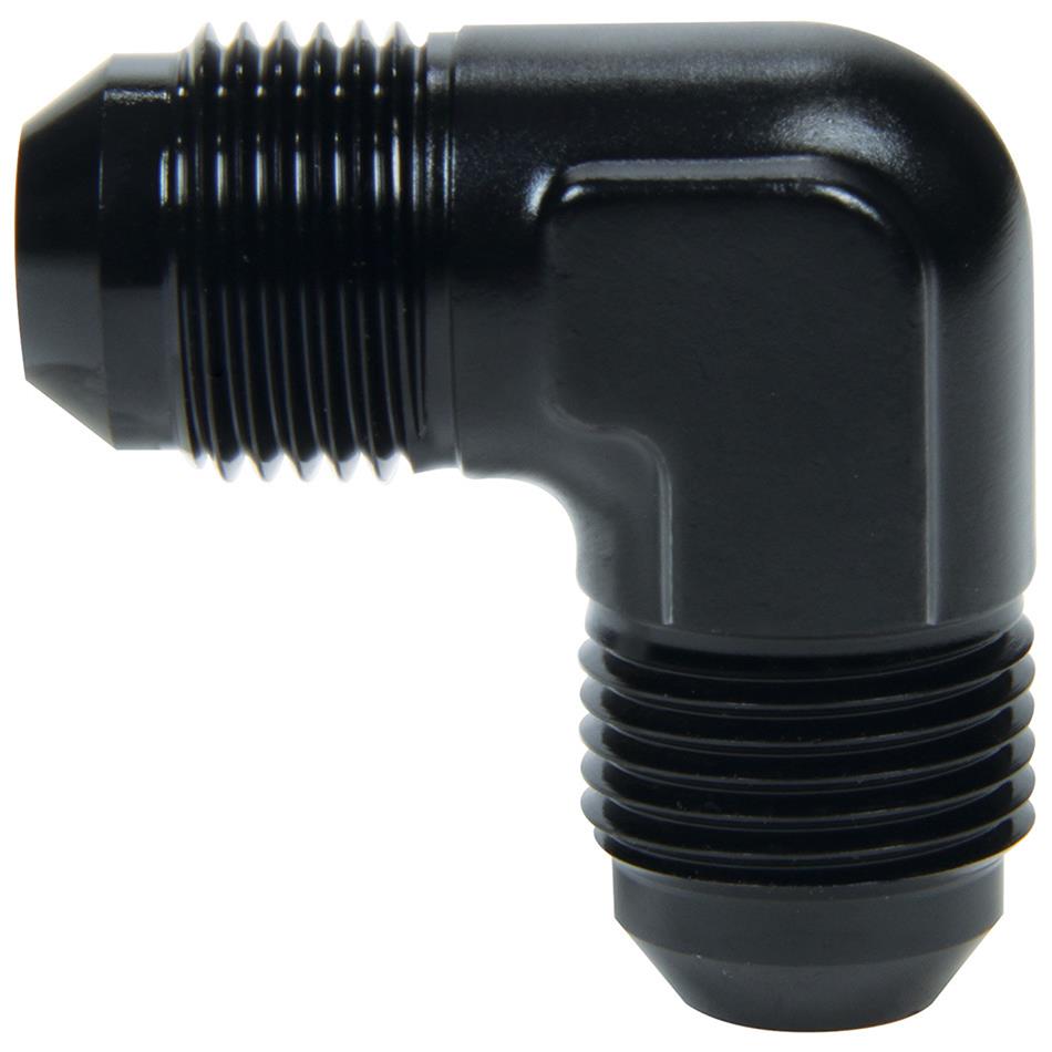 Allstar Performance AN Flare Adapter Fittings ALL49723 Fitting, Adapter, Union, Aluminum, Black Anodized, 90 Degree, -8 AN, Female Threads, Each